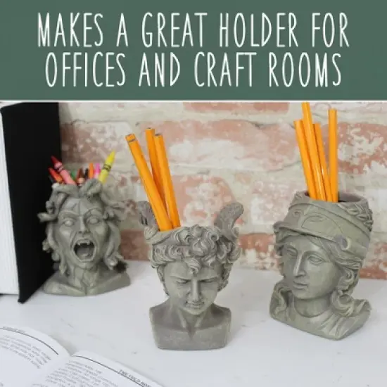 Darware Mini Resin Medusa / Athena / Perseus Planter, 3pc Set; Garden Decor Statue Flower Pot image {7}