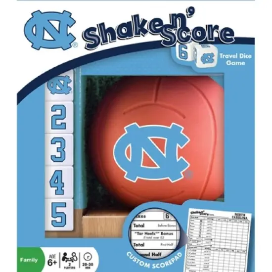 MasterPieces Officially Licsenced NCAA UNC Tar Heels Shake N' Score Dice Game for Age 6 and Up image {1}