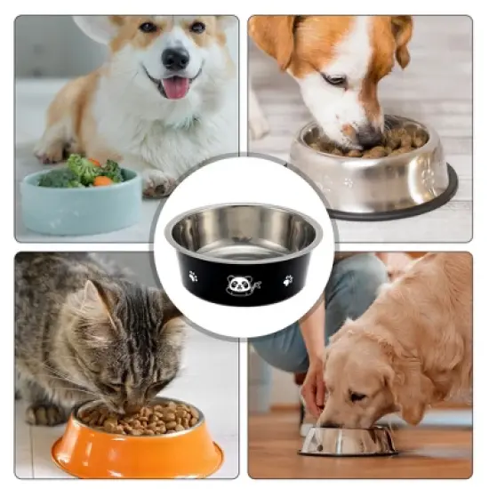 Unique Bargains Non-Skid Medium Dog Bowl Panda Pattern 1 Pc image {3}
