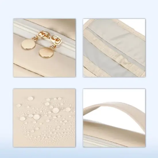 Unique Bargains Large Capacity PU Leather Cosmetic Bag 1 Pc image {2}