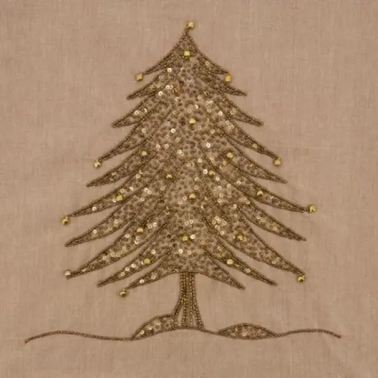 Saro Lifestyle Beaded Table Runner With Christmas Tree Design image {2}