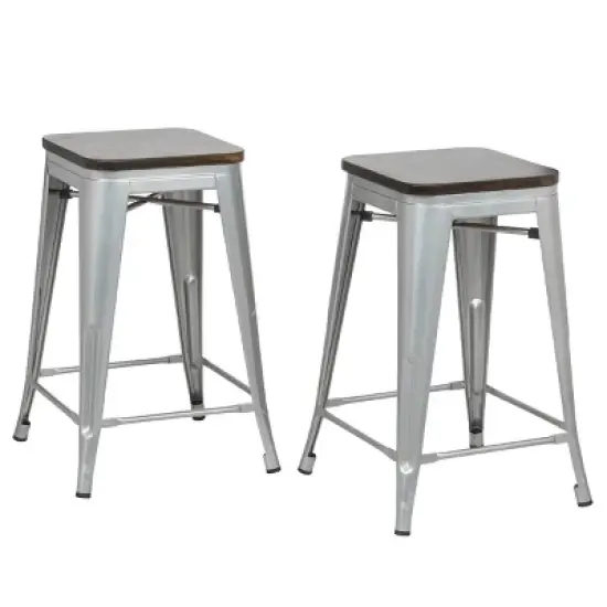 24" Emil Square Counter Height Barstool - Carolina Chair & Table image {4}