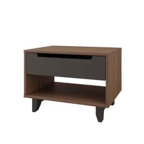 Open Shelf 1 Drawer Nightstand - Nexera image {7}