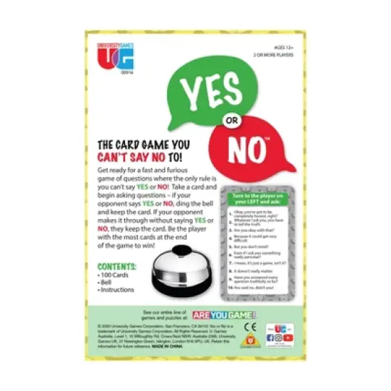 University Games Yes or No Game Board Game: Language Skills Focus, 20-40 Min Play, 2+ Players, Party Type image {2}