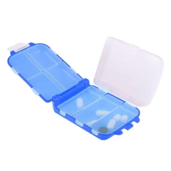 Unique Bargains 8 Grids 3 Fold Pill Case 1 Pc image {1}