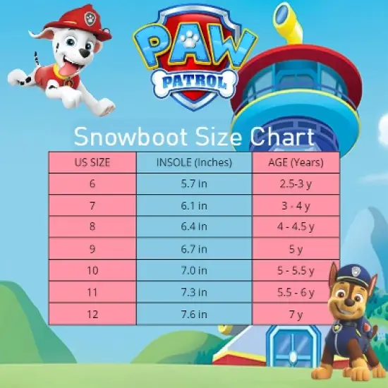 Paw Patrol Fur Lined Insulated Waterproof Winter Snow Boots &ndash; Chase and Marshall boy boots size 6-12 (Toddler/Little Kid) image {7}