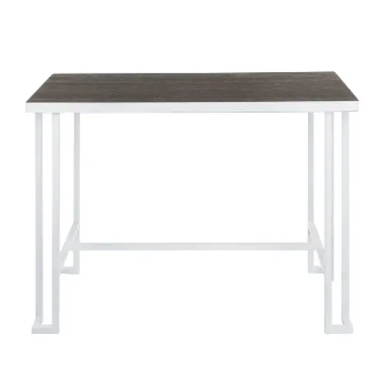 Roman Industrial Counter Height Dining Table Vintage White/Espresso - LumiSource image {4}