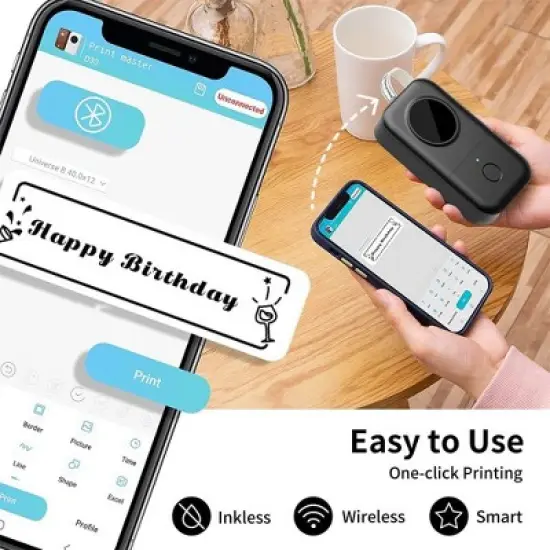 Maison Products Label Maker Machine, Portable Bluetooth Label Printer, Handheld  Rechargeable Tape Label Maker, Easy to Use for Office Home image {1}