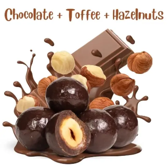 Chocolate Covered Toffee Coated Hazelnuts by It's Delish, 48 OZ Jumbo Container image {1}