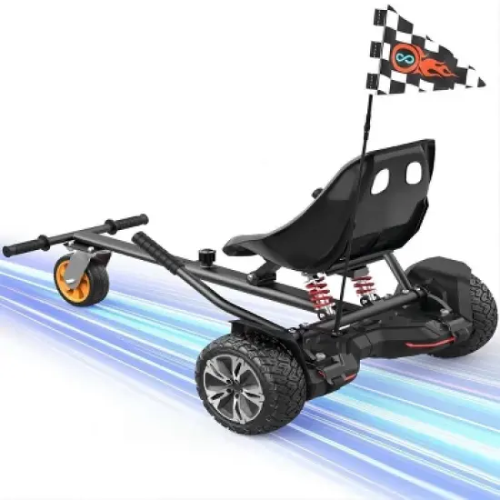 Mastgoal Hoverboard Go Kart with Rear Shock Absorption, Hoverboard Seat Attachment Accessory for 6.5" 8" 10" Hover Board-without Hoverboard image {7}