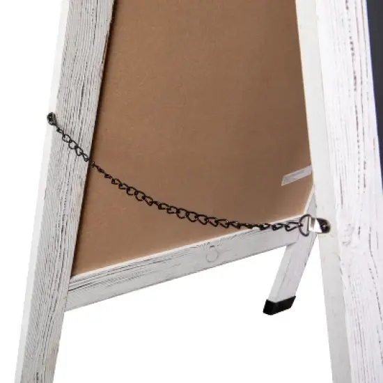 Flash Furniture Canterbury Wooden Indoor/Outdoor A-Frame Magnetic Chalkboard Sign Set with 8 Chalk Markers, 10 Stencils, Eraser, and 2 Magnets image {8}