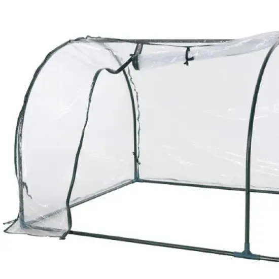 Outsunny Portable Tunneled Greenhouse with Zippered Doors, Water/UV Fighting PVC Cover image {5}