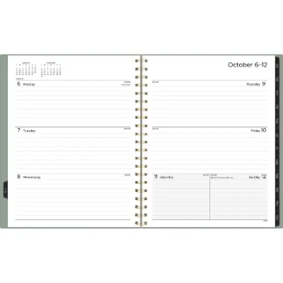 Mead 2025-2026 Weekly/Monthly 11"x9.375" Sage Large Planner image {2}