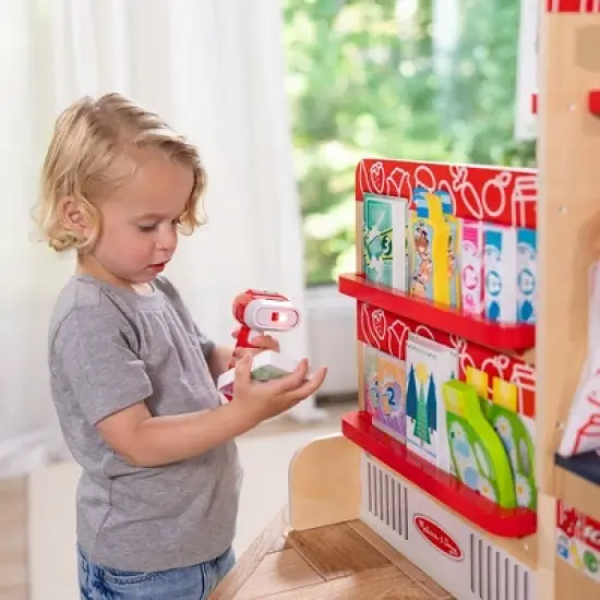 Melissa & Doug Wooden Scan It! Shop Mart Play Set With Electronic Scanner And Wooden Play Food To Scan: Toy Kitchen with Creative Accessories image {1}