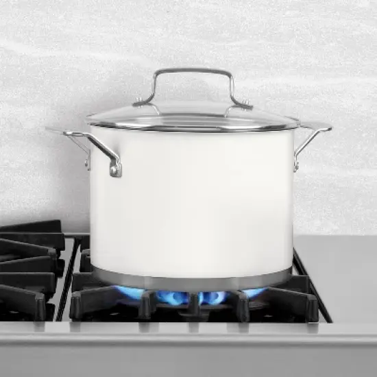 Cuisinart Matte 6qt Stainless Steel Stockpot with Cover MW8966-22 - White image {1}