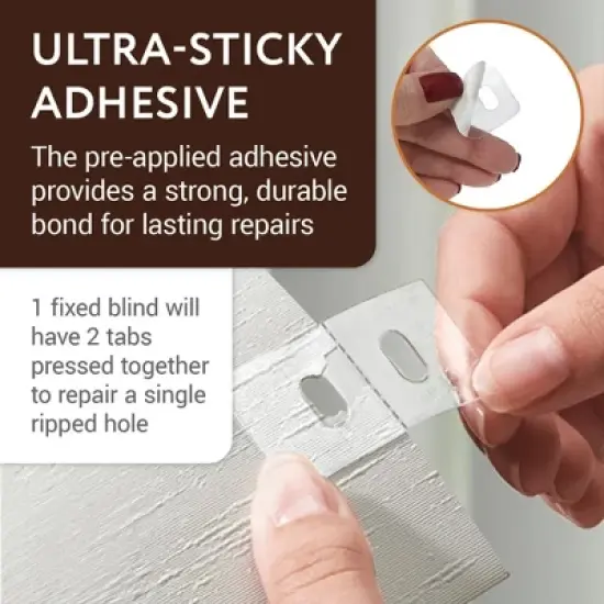 Impresa Clear Vertical Blind Repair Tabs - Stick-On Tabs (25 Sets) with 2 Alcohol Wipes image {4}