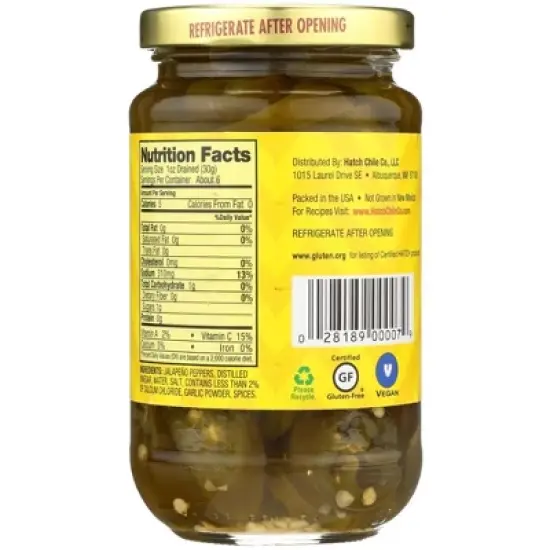 Hatch Nacho Sliced Jalapenos - Case of 12/12 oz image {2}