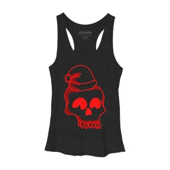 Women's Design By Humans Christmas love skull By Genthebunny Racerback Tank Top image {3}
