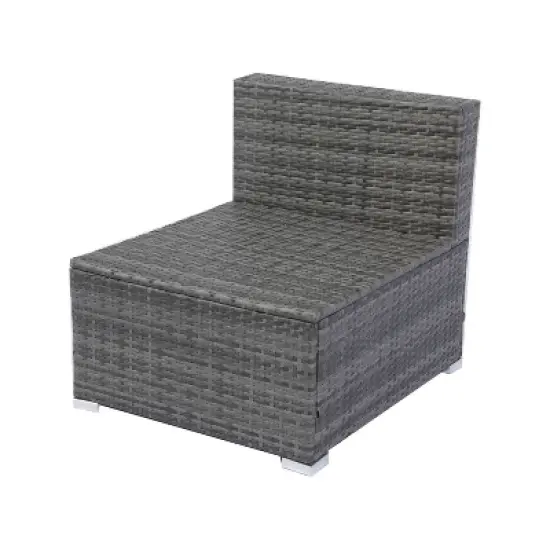 Isabel 7-Piece PE Wicker Rattan Patio Conversation Set, Patio Sectional Sofa Set with Retractable Canopy, Outdoor Furniture - Maison Boucle image {7}