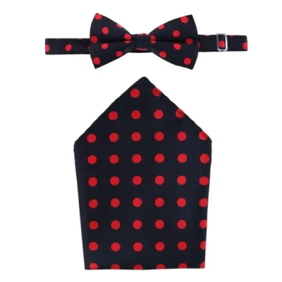CTM Men's Polka Dot Bow Tie and Pocket Square image {6}