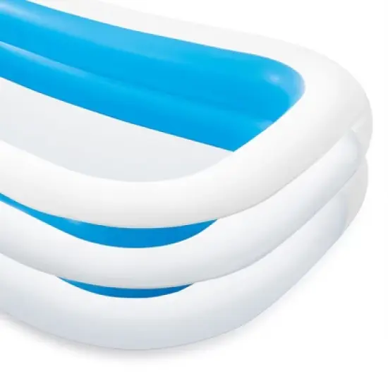Intex Inflatable 8.5' x 5.75' Swim Center Family Pool for 2-3 Kids, Blue & White image {1}