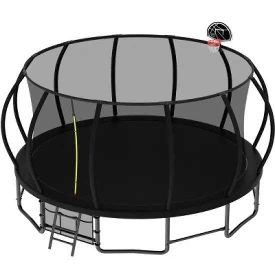 HFYee 12/14/16FT Kids Adventure Trampoline Safety Enclosure & Ladder for Outdoor Play for Ages 6-12 image {6}