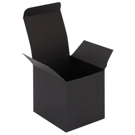 Stockroom Plus 50 Pack Kraft Black Paper Gift Boxes, Bulk Set with Ribbon & Stickers (3x3x3 In) image {3}