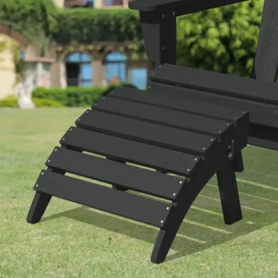 Hyleory HDPE Foldable Outdoor Folding Ottoman Patio Footrest for Adirondack Chairs image {9}