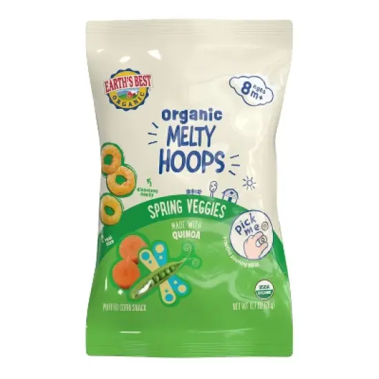 Earth's Best Melty Hoops Spring Veggies Baby Snacks - 0.7oz image {10}