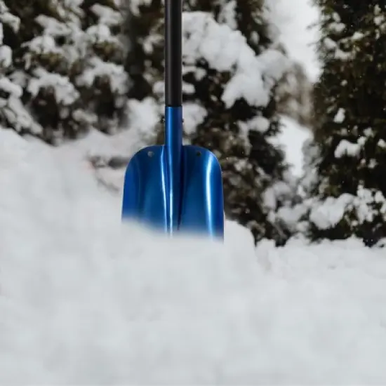 Gardenised Lightweight Extendable Aluminum Telescoping Compact Utility Snow Shovel, Blue image {3}