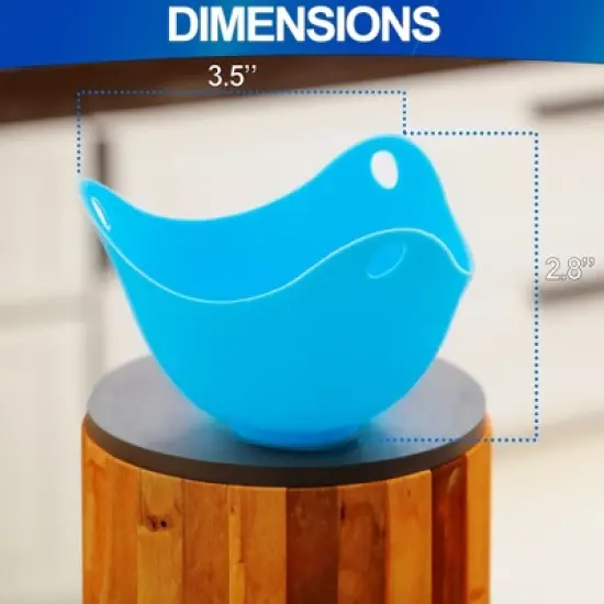 5 Star Super Deals Egg Poacher Silicone Cup 4pc Set - Microwave & Stovetop Boiler Safe Poaching Pan, Steamer, & Boiler Floating Insert Cooking Pods image {4}