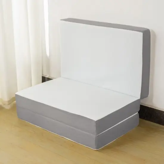 Continental Sleep 5" Portable Tri Folding Gel Memory Foam Mattress | Breathable Mesh Sides with Ultra Soft, Removable and Washable Cover, image {2}