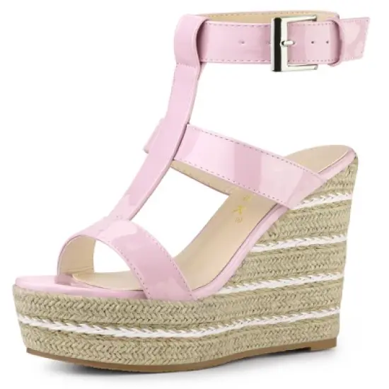 Allegra K Women's Espadrille Strappy Platform Wedges Sandals image {11}