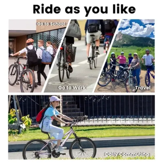 VASIP "24" Mountain Bike for Teens/Students: 21-Speed, Front Suspension, V-Brakes & Twist Shifter - Perfect Commuter & School Bike image {6}