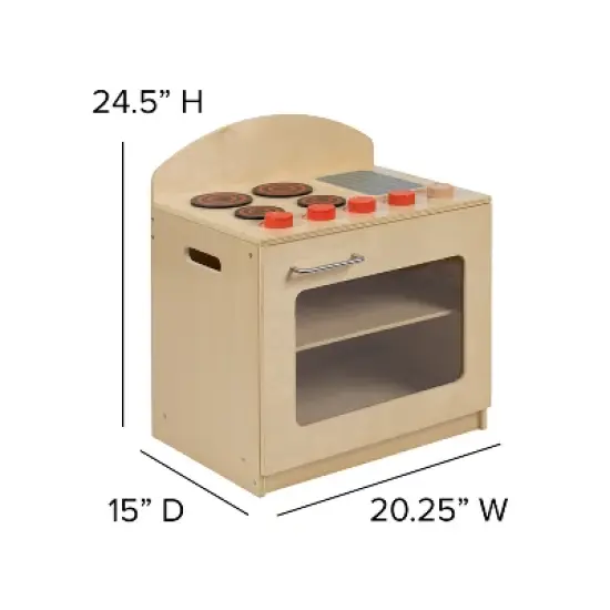 Flash Furniture Children's Wooden Kitchen Stove for Commercial or Home Use - Safe, Kid Friendly Design image {11}