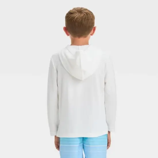 Boys' Solid Zip-Up Cover Up Top - Cat & Jack&trade; White image {1}