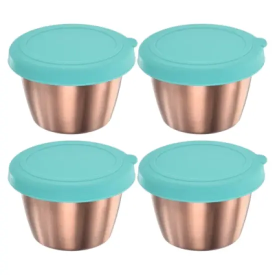 Unique Bargains Stainless Steel Mini Salad Dressing Container with Lid Sky Blue image {6}