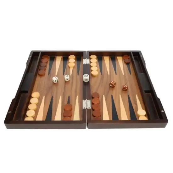 WE Games Backgammon Set with Walnut Stain Wood Case - 12 in. image {2}