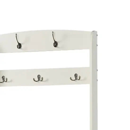 Saint Birch Salisbury 31.5-inches Hall Tree and Shoe Bench, Antique White image {3}