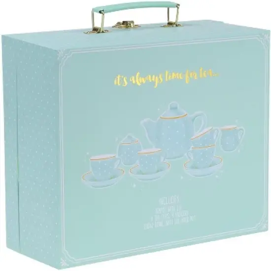 Jewelkeeper Porcelain Tea Set for Little Girls - Blue - 13 Piece image {4}