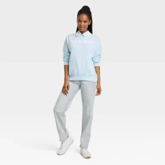 Women's Let It Snow Collared Graphic Sweatshirt - Blue image {2}