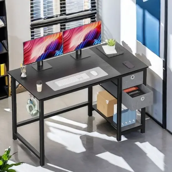 FONTOI Ergonomic Standing Desk, Height Adjustable Computer Desk with Control Pane image {1}