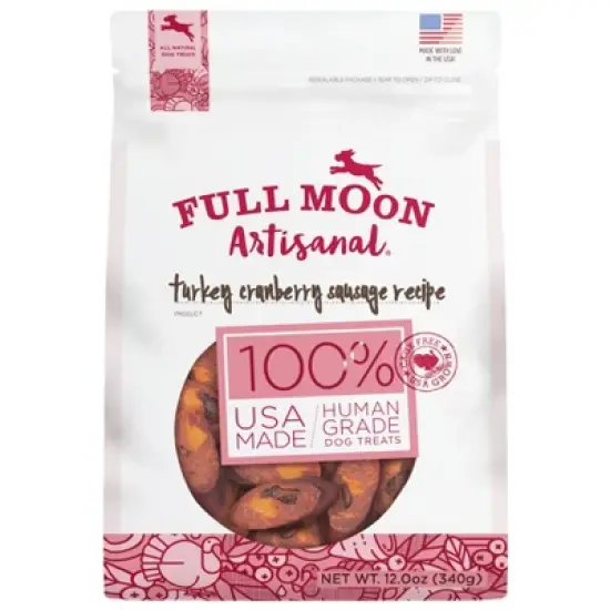 Full Moon Artisanal Turkey Cranberry Sausage Flavor Recipe Chewy Dog Treats - 12oz image {6}