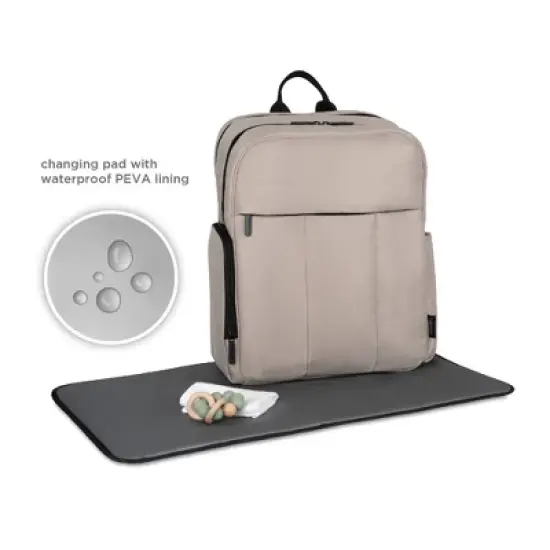 Baby Brezza Quilted Puffer Backpack Diaper Bag - Taupe image {4}