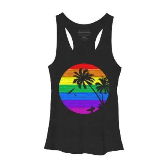 Women's Design By Humans Rainbow Summer By clingcling Racerback Tank Top image {4}
