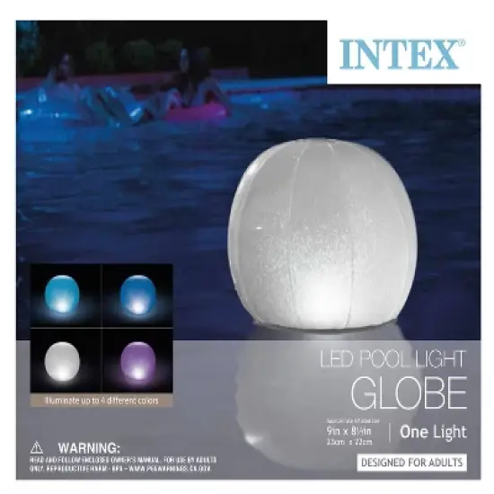 Intex LED Floating Inflatable Ball Light with Multi-Color Illumination Battery image {1}