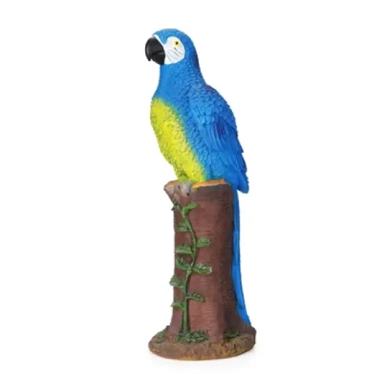 Techko Maid Parrot Blue Solar Outdoor Garden Statue Decor with Spotlight image {5}