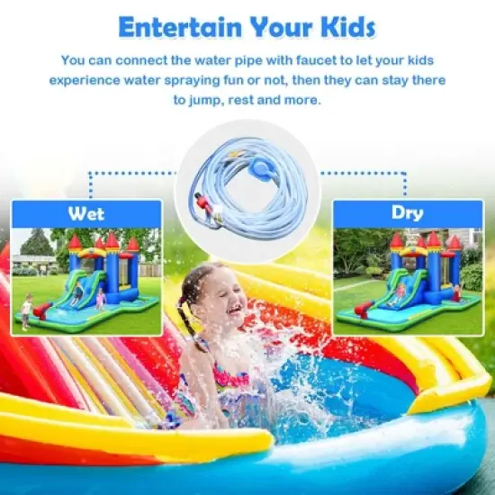Costway Inflatable Bouncer Climbing Slide Bounce House Water Park BallPit Without Blower image {7}