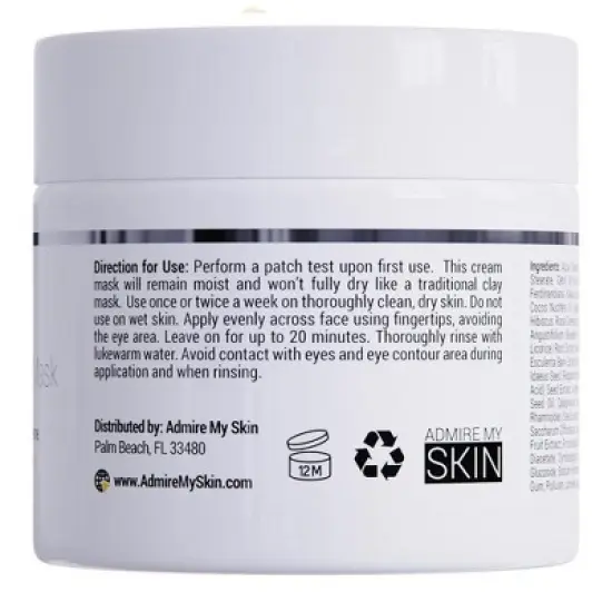 Admire My Skin Vitamin C Mask For Face - Brightening Face Masks Skin Care Contains Glycolic Acid + Lactic Acid + Squalane Oil - Hydrating Beauty, 2oz image {4}