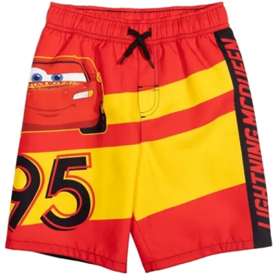 Disney Pixar Cars Lightning McQueen Rash Guard and Swim Trunks Outfit Set Toddler to Little Kid image {4}